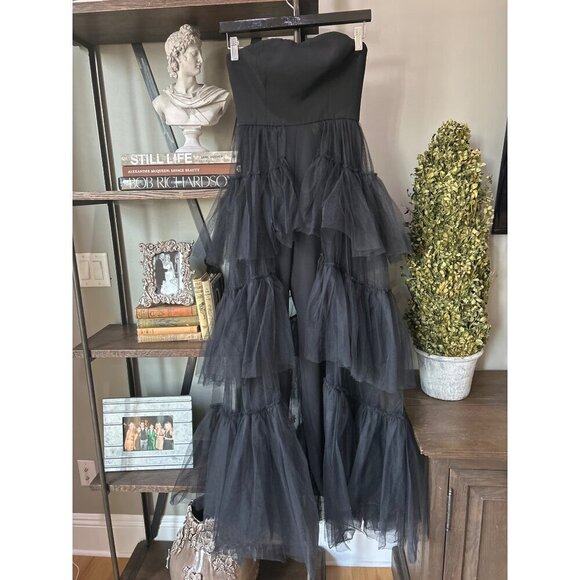 BCBGMAXAZRIA Ambrosia Jumpsuit Gown Black Womens Size 2 - Picture 4 of 10